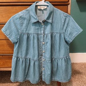Jean peplum button down xxs